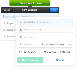 Create new expense interface improvements.