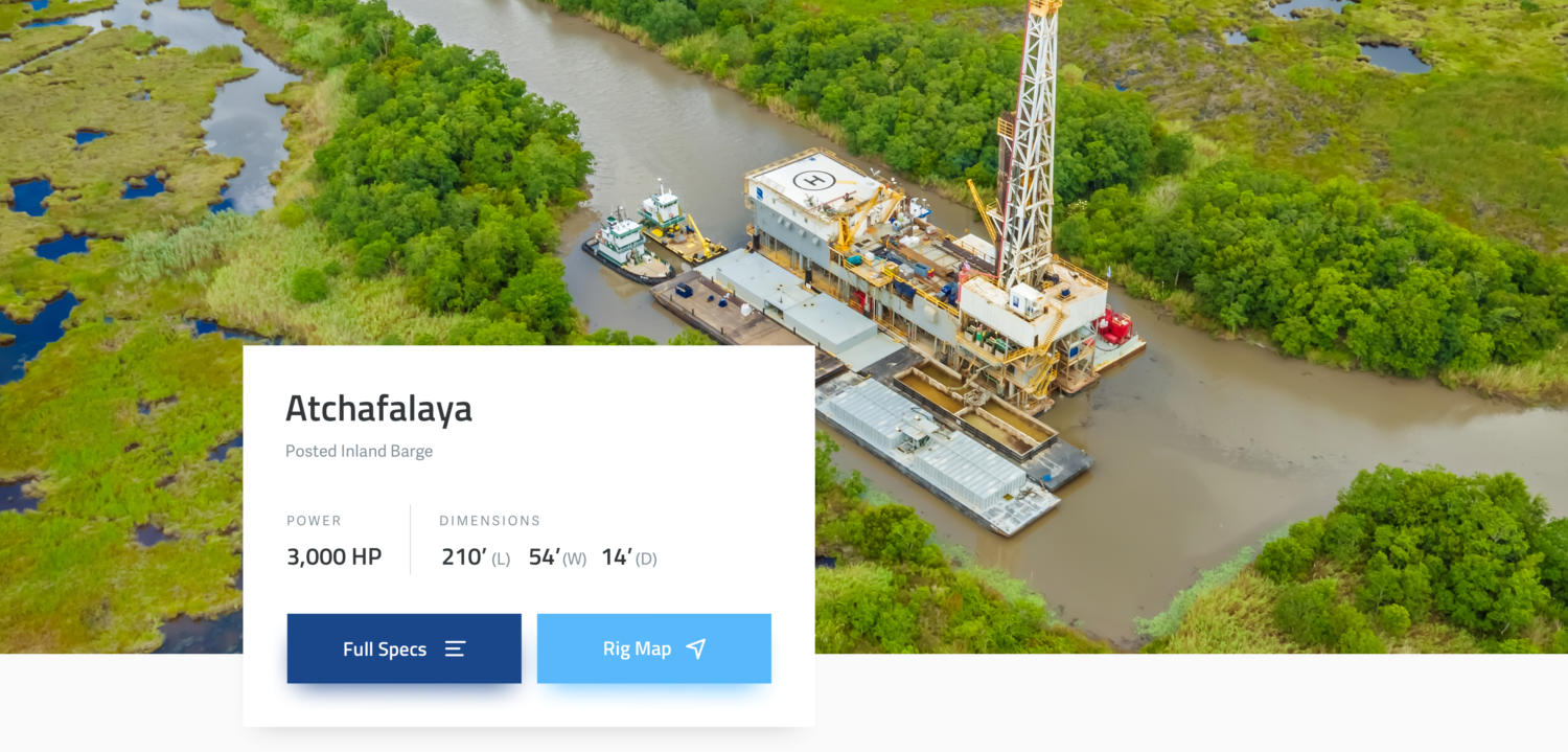 aerial photo of drilling barge