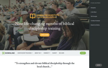 Downline Ministries homepage.