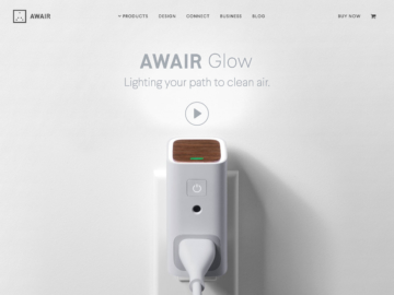 Awair Glow homepage screenshot