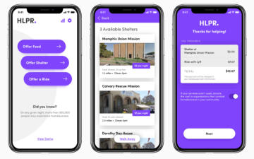 HLPR app mobile screens.