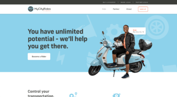 MyCityRides homepage.