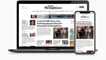 Daily Memphian mobile and desktop homepage screenshots.