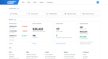 TMS dashboard interface.